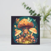 Kleine Mädchen-Elfe unter Pilzen (Stehend Vorderseite)