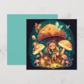 Kleine Mädchen-Elfe unter Pilzen (Vorne/Hinten)