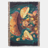 Kleine Mädchen-Elfe unter Pilzen Decke (Vorderseite Vertikal)