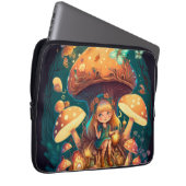 Kleine Mädchen-Elfe unter Pilzen Laptopschutzhülle (Vorne Rechts)