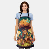 Kleine Mädchen-Elfe unter Pilzen Schürze (Getragen)