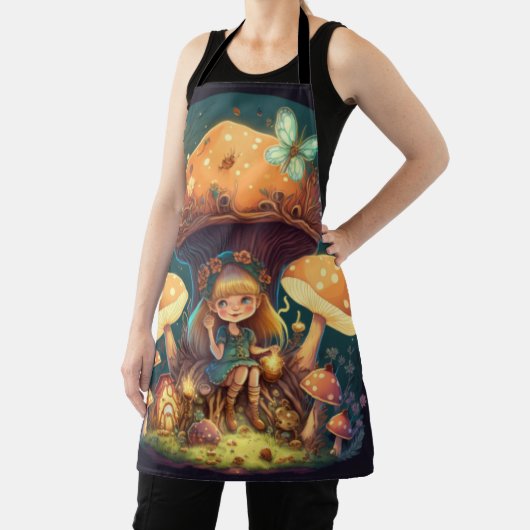 Kleine Mädchen-Elfe unter Pilzen Schürze (InSitu)