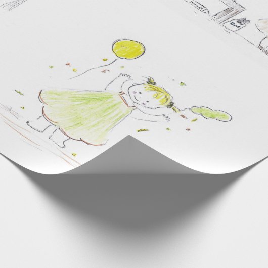 Kleine Mädchen-Geburtstag Geschenkpapier (Ecke)