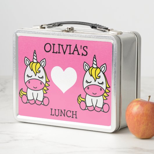 Kleine Mädchen kommen zurück zur Schule Metall Brotdose (Beispiel)