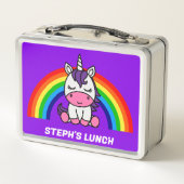 Kleine Mädchen kommen zurück zur Schule Metall Brotdose (Rückseite)