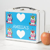 Kleine Mädchen kommen zurück zur Schule Metall Brotdose (Beispiel)