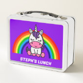 Kleine Mädchen kommen zurück zur Schule Metall Brotdose (Rückseite)