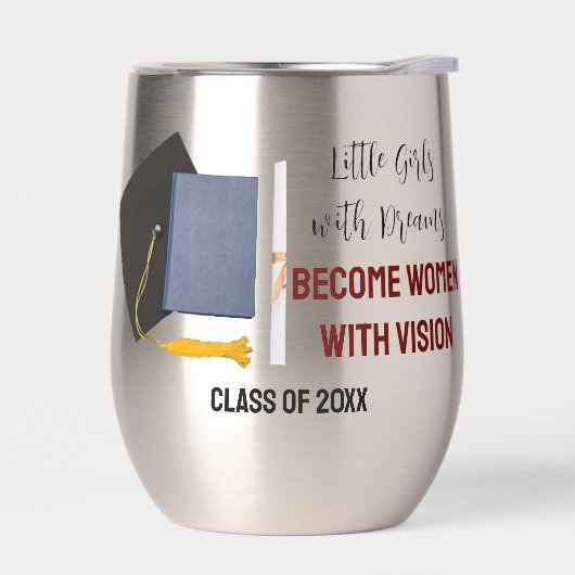 Kleine Mädchen mit Träumen Thermal Wine Tumbler (Links)