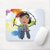 Kleine Mädchen mit Träumen werden Frauen mit Mousepad (Mit Mouse)