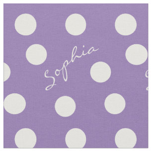 Kleine Mädchen-Name-lila Polka-Punkt Stoff
