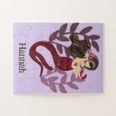 Kleine Mädchen Niedliche Lila Meerjungfrau Puzzle (Horizontal)