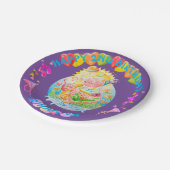 Kleine Mädchen Personalisierte Geburtstagspackung Pappteller (Schrägansicht)