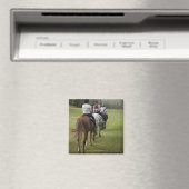 Kleine Mädchen reiten Pferde Magnet (In Situ (Geschirrspüler))