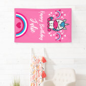 Kleine Mädchen Rosa Rainbow Unicorn Banner (Insitu)