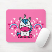 Kleine Mädchen Rosa Rainbow Unicorn Mousepad (Mit Mouse)