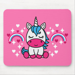 Kleine Mädchen Rosa Rainbow Unicorn Mousepad