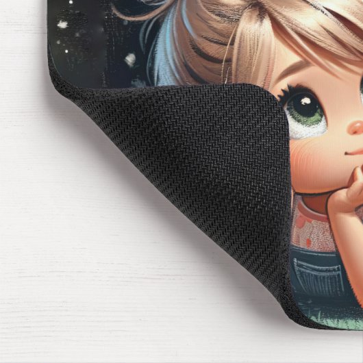 Kleine Mädchen sehen einen Shooting Star Mousepad (Ecke)