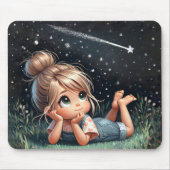 Kleine Mädchen sehen einen Shooting Star Mousepad (Vorne)