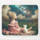 Kleine Mädchen sehen einen Shooting Star Mousepad (Vorne)