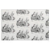 Kleine Mädchen spielen Hausätzchen Stoff (Fat Quarter (45,7 x 55,9 cm))