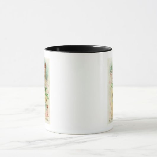 Kleine Mädchen spionieren durch die Zimmertür Tasse (Zentrum)