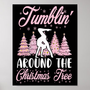 Kleine Mädchen Turnen Handstand Turner Weihnachten Poster