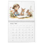 Kleine Mädchen und ihre Furry Friends 12 Monat 202 Kalender (Jan 2027)