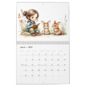 Kleine Mädchen und ihre Furry Friends 12 Monat 202 Kalender (Mär 2027)
