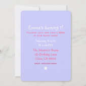 Kleine Mädchen und Katzen Einladung Geburtstagspar (Rückseite)