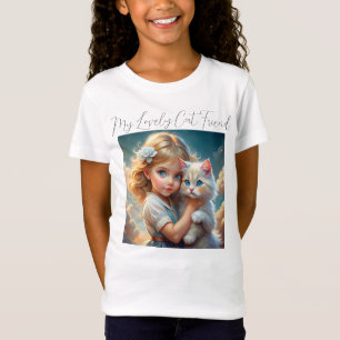 Kleine Mädchen und Niedliche Katzenfreunde T-Shirt