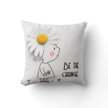 Kleine Mädchen und weiße Blüte mit Zitat