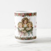 Kleine Mädchen Weihnachten Viktorianische Engel mi Kaffeetasse (Mittel)