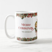 Kleine Mädchen Weihnachten Viktorianische Engel mi Kaffeetasse (Links)