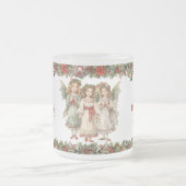 Kleine Mädchen Weihnachten Viktorianische Engel mi Mattglastasse (Mittel)