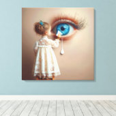 Kleine Mädchen wischen Tränen weg Leinwanddruck (Insitu (Holzboden))