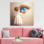 Kleine Mädchen wischen Tränen weg Leinwanddruck (Insitu (Wohnzimmer))