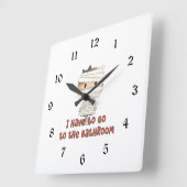 Kleine Mama müssen zum Badezimmer Halloween gehen Quadratische Wanduhr (Winkel)