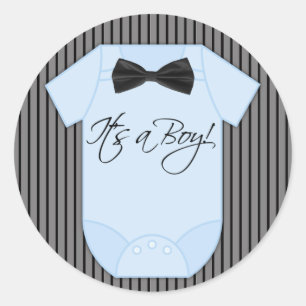 Kleine-Mann-Baby-Party für Jungen Runder Aufkleber