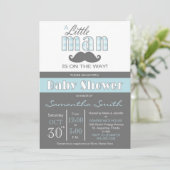 Kleine Mann-Babyparty-Einladung Einladung (Stehend Vorderseite)