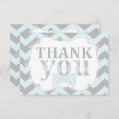 Kleine Mann Bogen-Krawatte Zickzack Druck danken Dankeskarte (Vorne/Hinten)