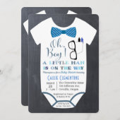 Kleine Mann-Bogen-Krawatten-Baby-Duschen-Einladung Einladung (Vorne/Hinten)