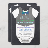 Kleine Mann-Bogen-Krawatten-Baby-Duschen-Einladung Einladung (Vorne/Hinten)