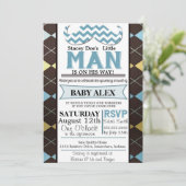 Kleine Mann-Schnurrbart-Dusche laden ein Einladung (Stehend Vorderseite)