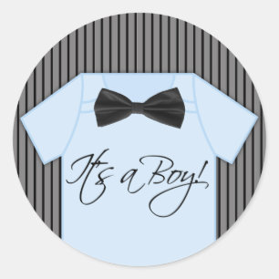 Kleine Männer-Baby-Party Runder Aufkleber