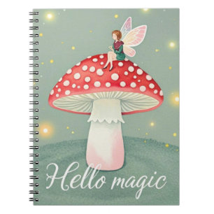 Kleine Märchen, auf Pilzen gekrönt und glühend Notizblock