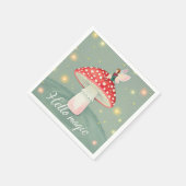 Kleine Märchen, auf Pilzen gekrönt und glühend Serviette (Ecke)