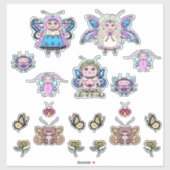 Kleine Märchen Fee Schmetterling Set von Renee Lav Aufkleber (Blatt)