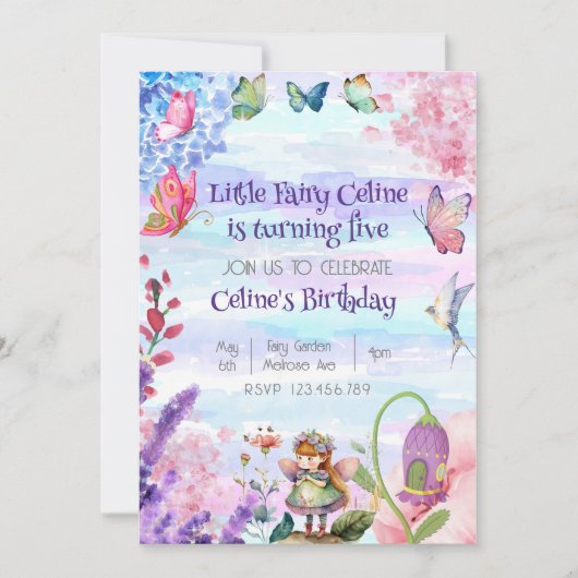 kleine Märchengeburtseinladung Einladung (Vorderseite)