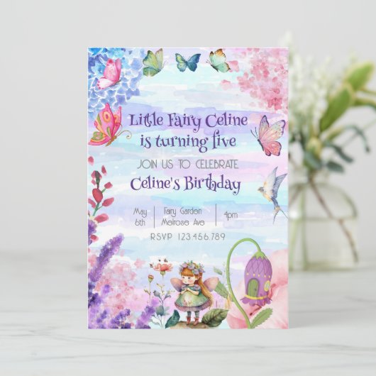 kleine Märchengeburtseinladung Einladung (Stehend Vorderseite)