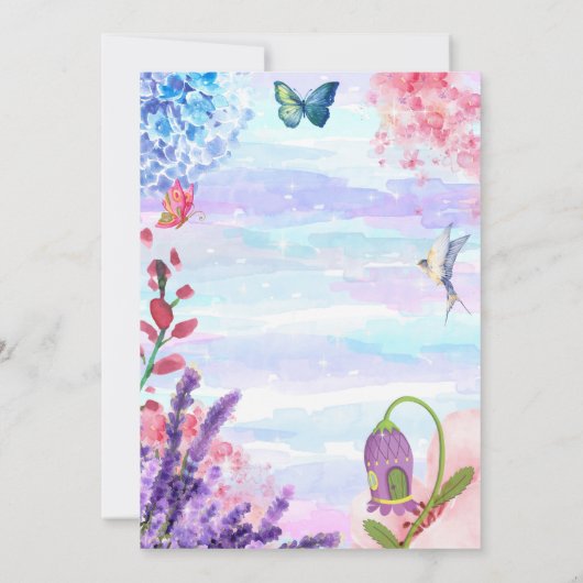 kleine Märchengeburtseinladung Einladung (Rückseite)